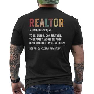 Realtor Definition Realtor Life Real Estate Agent Men's T-shirt Back Print - Monsterry