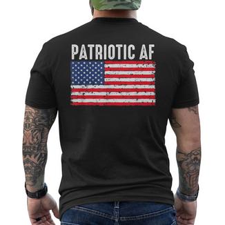 Patriotic Af American Flag Heart 4Th Of July Usa Pride Men's T-shirt Back Print - Monsterry