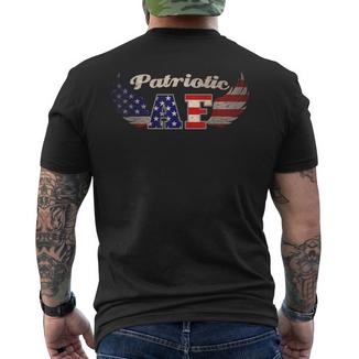 Patriotic Af Vintage Style American Flag Men's T-shirt Back Print - Monsterry CA