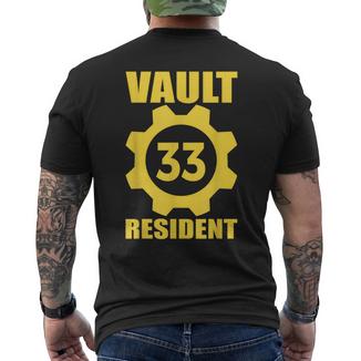 Vault 33 Resident Yellow Blue Men's T-shirt Back Print - Monsterry CA