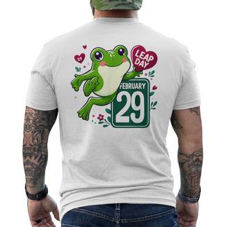 Frog Lover Happy Leap Day February 29 Leap Day Men's T-shirt Back Print - Monsterry