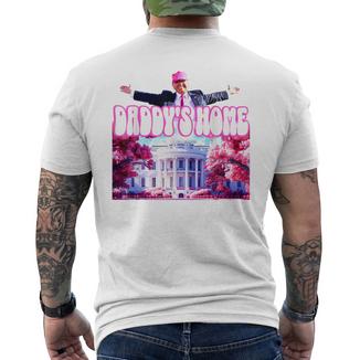 Trump Pink Daddys Home Trump 2024 Men's T-shirt Back Print - Monsterry CA