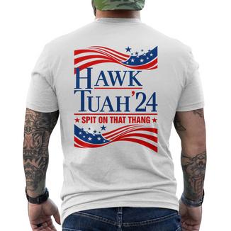 Hawk Tauh 24 Spit On That Thang Usa American Flag Meme Quote Men's T-shirt Back Print - Monsterry UK