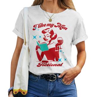 I Like My Fictional Saying Vintage Women T-shirt - Monsterry CA