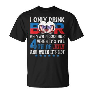 Beer American Flag 4Th Of July Merica Drinking Usa T-Shirt - Monsterry CA