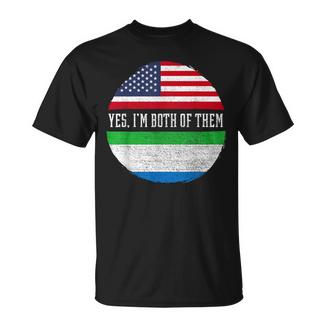Half American Half Sierra Leonean Usa Flag Sierra Leone Dna T-Shirt - Monsterry