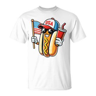 4Th Of July Hotdog Sunglasses American Flag Usa Patriotic T-Shirt - Monsterry DE