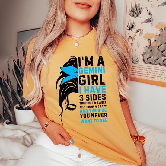 Gemini Girl Zodiac Sign T Shirt May & June Birthday Women Gemini Girl Zodiac Sign T Shirt May & June Birthday Women
