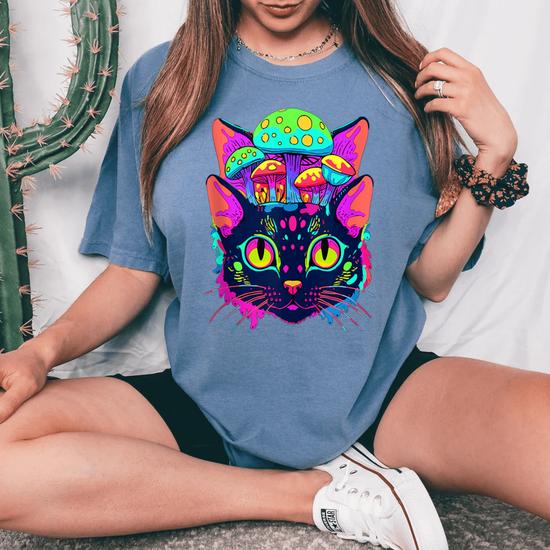 Factory Psychedelic trippy lady Festival shirt