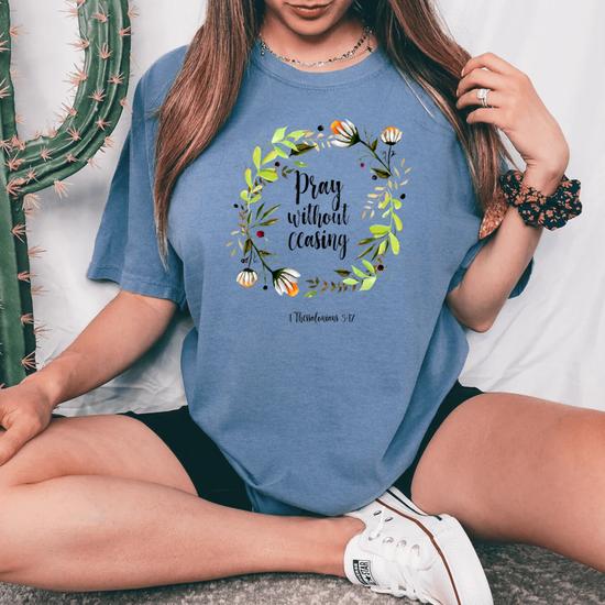 Pray Floral Bible Verse T Shirt Pray Floral Bible Verse T Shirt