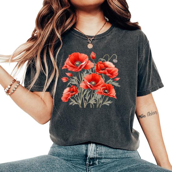 Poppy flower shirt top