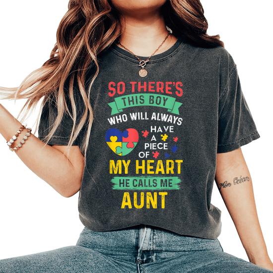 There's This Boy - He Call Me Aunt - Autism Awareness Shirt