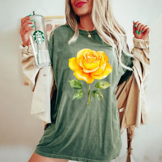 Yellow Rose Flower Hot Topic Women's Oversized Comfort T-Shirt