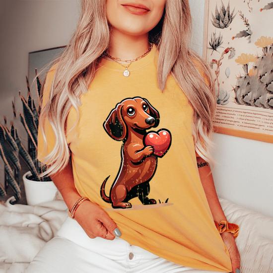 Cute Dachshund Valentines Day Heart Lover Dog Mom Dad Women