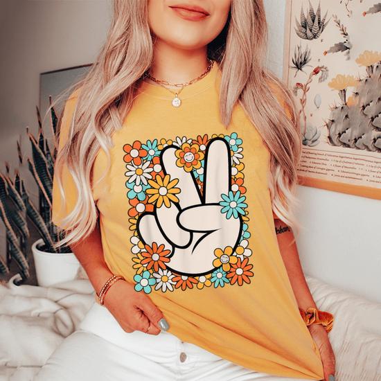 lepni.me Tanktop voor dames Peace Symbol 60s 70s Hippy Hippie Sign
