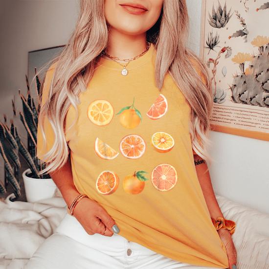 Orange t shirt aesthetic cheap