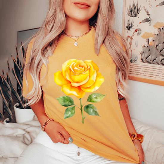 Yellow Rose Flower Hot Topic Women's Oversized Comfort T-Shirt
