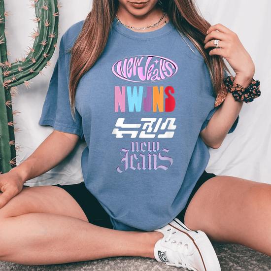 Newjeans New Jeans Nwjns Kpop Logos Women Women's Oversized