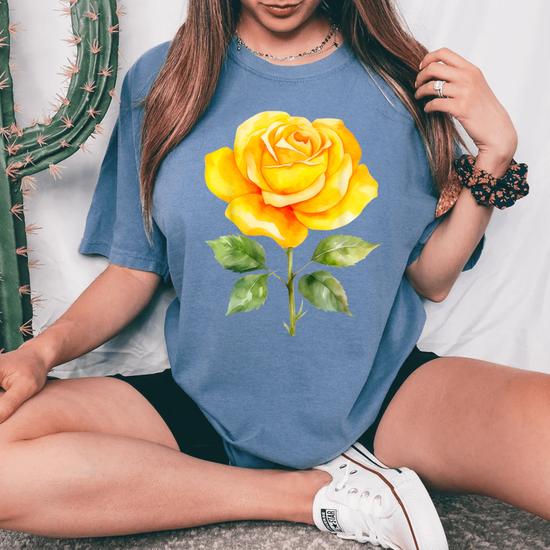 Yellow Rose Flower Hot Topic Women's Oversized Comfort T-Shirt
