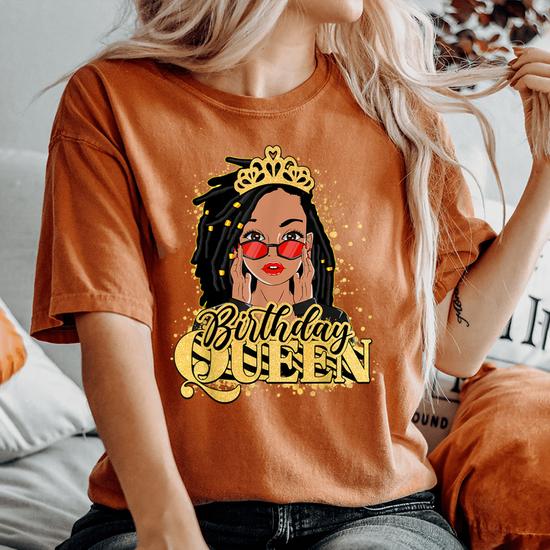 Birthday Black Queen African American Loc d Woman Black Girl Women s Oversized Comfort T Shirt Monsterry