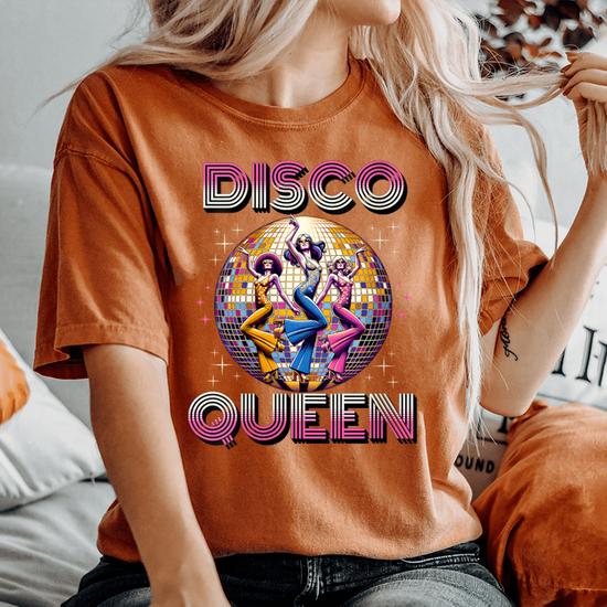 Disco Queen Retro Vintage 70S 80S Disco Women s Oversized Comfort T Shirt Monsterry