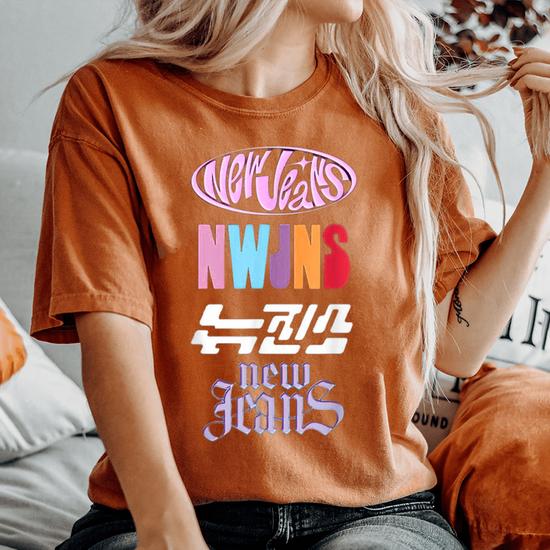 Newjeans New Jeans Nwjns Kpop Logos Women Women's Oversized