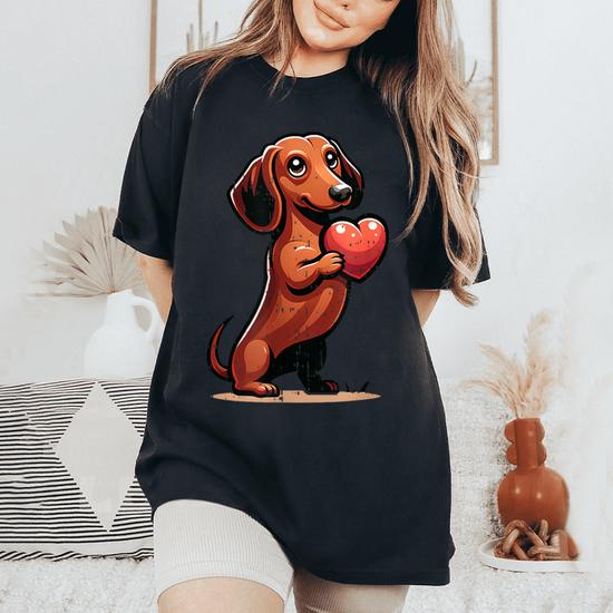 Cute Dachshund Valentines Day Heart Lover Dog Mom Dad Women