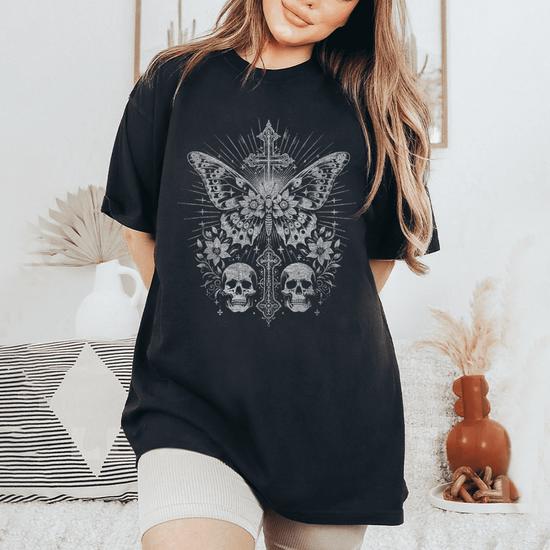 Emo Y2k Grunge Aesthetic Goth Skull Cross Gothic Butterfly