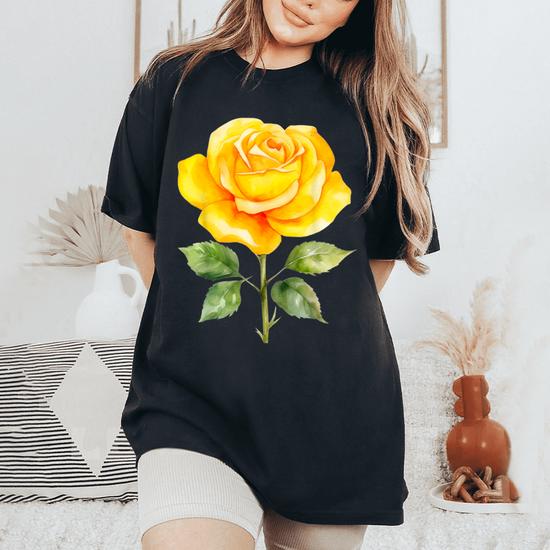 Yellow Rose Flower Hot Topic Women's Oversized Comfort T-Shirt