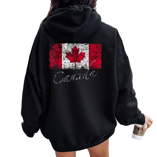 Canada Canadian Clothes Canada For Jap Women Oversized Hoodie Back Print Monsterry