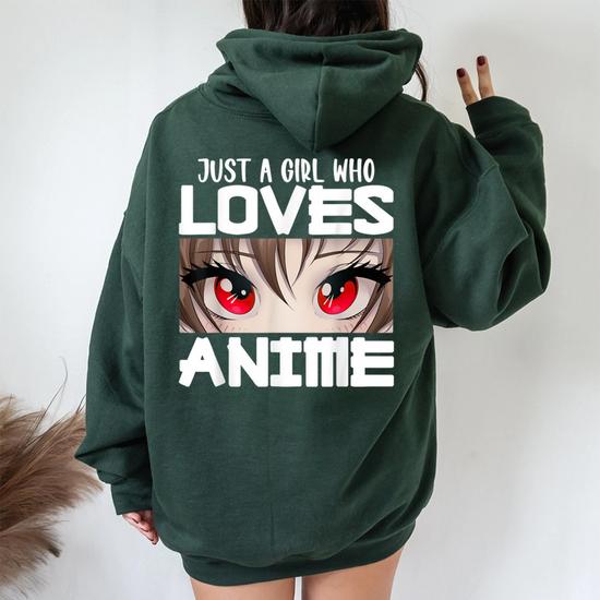 Anime For Girls Just A Girl Who Loves Anime Women Oversized Hoodie Back Print Seseable CA