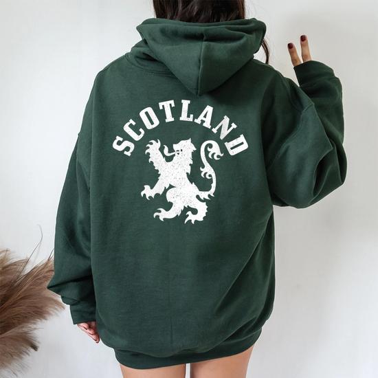 Scotland Vintage Lion Scottish Pride Uk Women Oversized Hoodie Back Print Monsterry