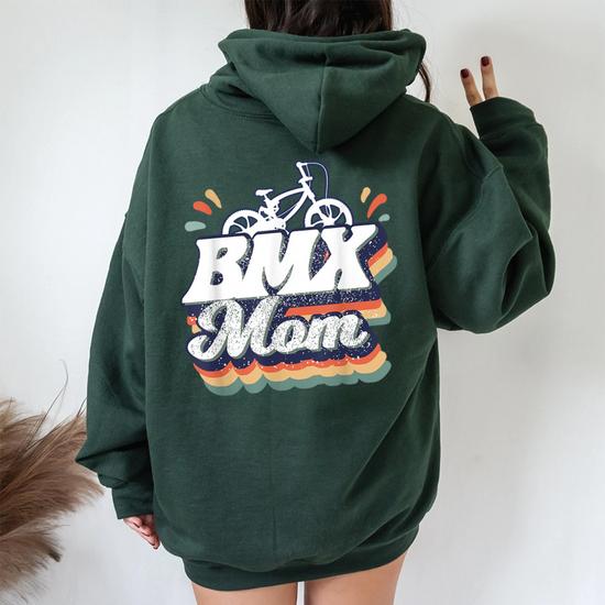 Vintage Bmx Mom Bmx Rider Women Oversized Hoodie Back Print Monsterry