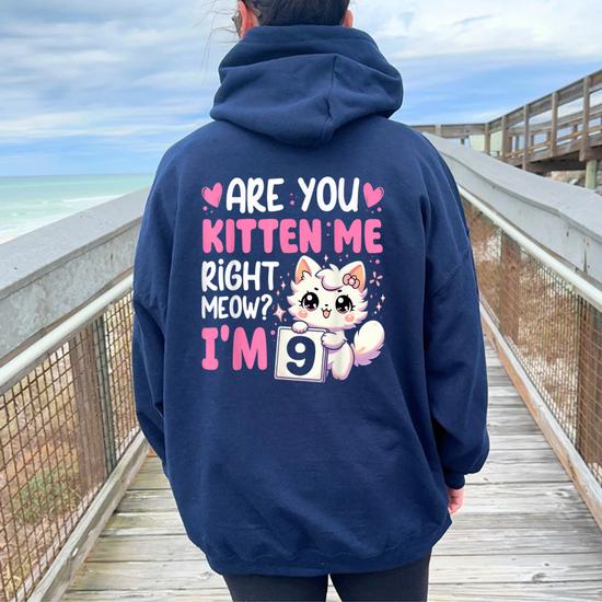 9Th Birthday Girl 9Yr Nine 9 Year Old Kitten Cat Bday Women