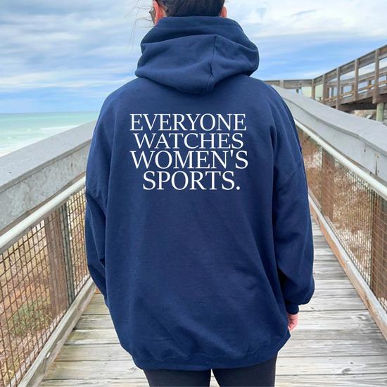 Everyone Watches Sports For Female Athlete Sports Women Oversized Hoodie Back Print Monsterry