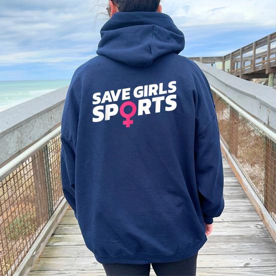 Save Girls Sports Female Team Play The Game Women Oversized Hoodie Back Print Monsterry