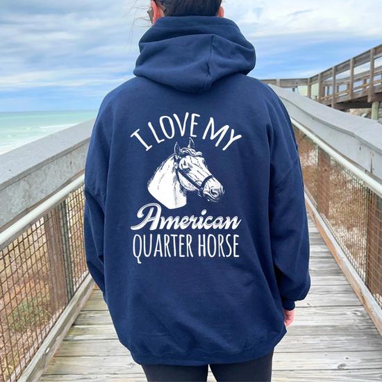 Quarter Horse Rodeo Barrel Racing Reining Horseback Women Oversized Hoodie Back Print Monsterry