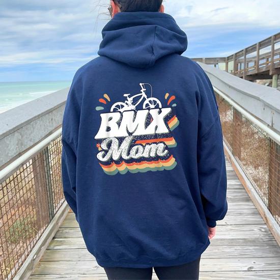 Vintage Bmx Mom Bmx Rider Women Oversized Hoodie Back Print Monsterry