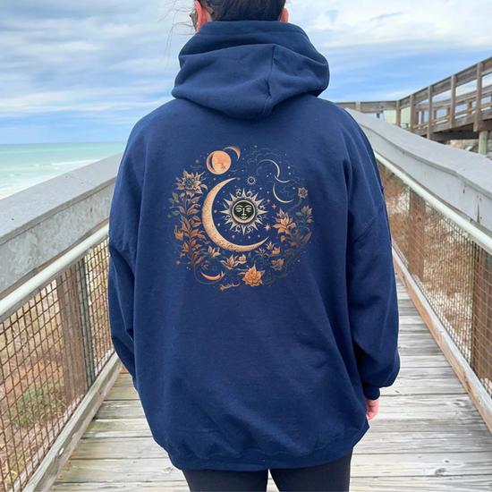 Sun and moon hoodie top