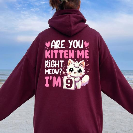 9Th Birthday Girl 9Yr Nine 9 Year Old Kitten Cat Bday Women