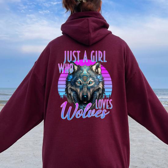 Blue and purple wolf hoodie online