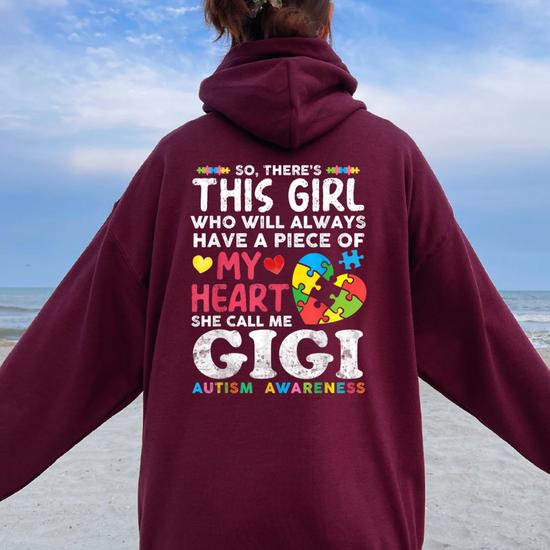 Women's Gigi Heart Graphic Hoodie – Grandma Gift, Soft Cotton Blend, X-Large - View #2