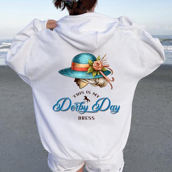 Derby Hats For 2024 This Is My Derby Day Dress Cool Women Oversized Hoodie  Back Print - Monsterry