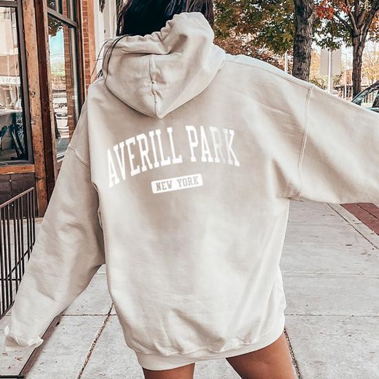 Averill Park New York Ny College University Sports Style Women Oversized Hoodie Back Print Monsterry