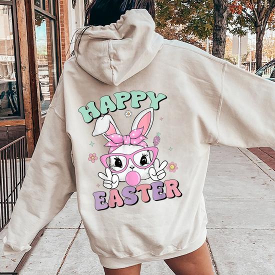 Cute Bunny Face Bublegum Happy Easter For Girls Women
