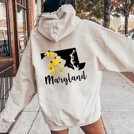 Maryland Floral Black-Eyed-Susan Handwritten State Inspired Women 