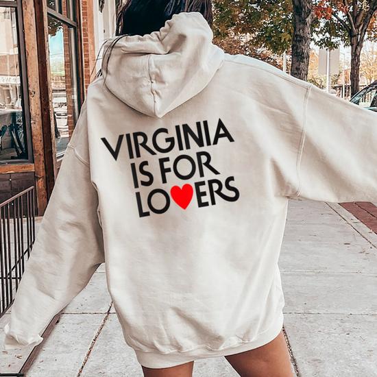 Vintage Virginia Is For The Lovers For Men Women Women Oversized Hoodie Back Print Seseable CA