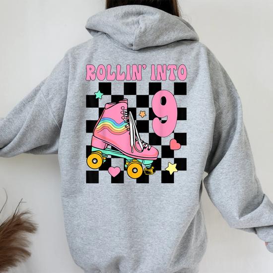 Rolling Into 9 Years Old Roller Skating Girl 9Th Birthday Women