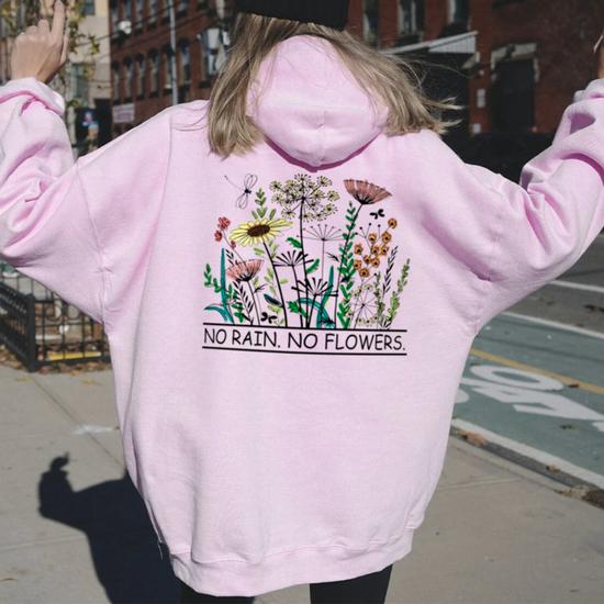 Hoodie fashion with flowers