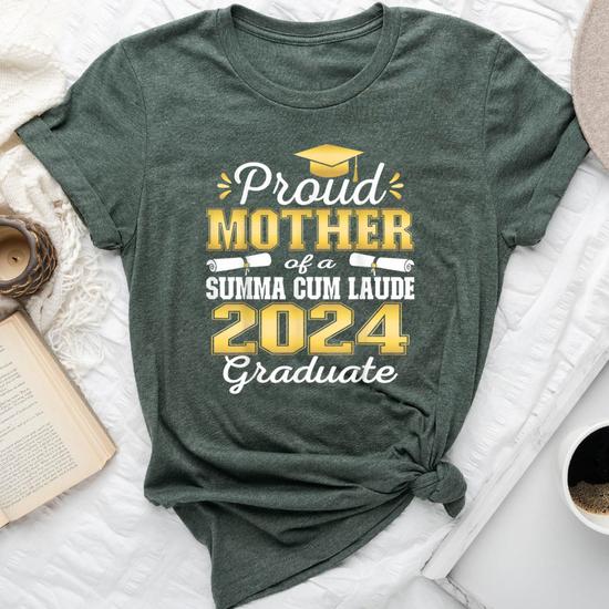 Proud Mother 2024 Summa Cum Laude Graduate Class 2024 Grad Bella Canvas T shirt Seseable UK